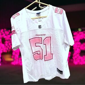Women’s plus-size White & Pink Sparkly “Tatupu” #51 NFL Jersey❤️❤️XL